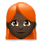 Woman- Dark Skin Tone- Red Hair emoji on LG